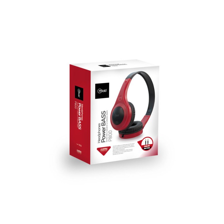 Headphones Power BASS Sonido Claro Rojo - 7405